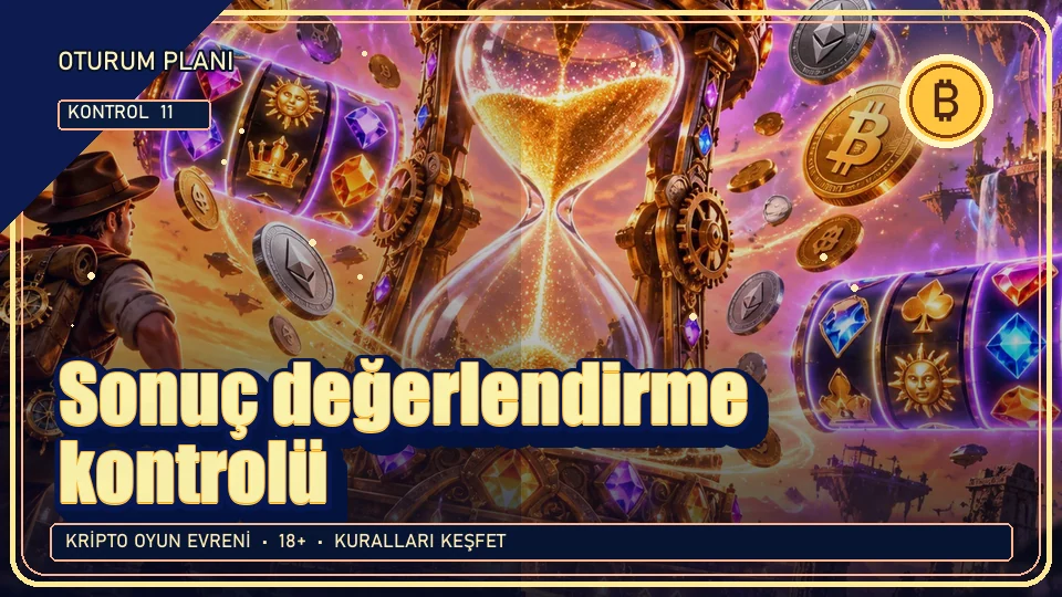Sonuç değerlendirme için kripto temalı kontrol görseli