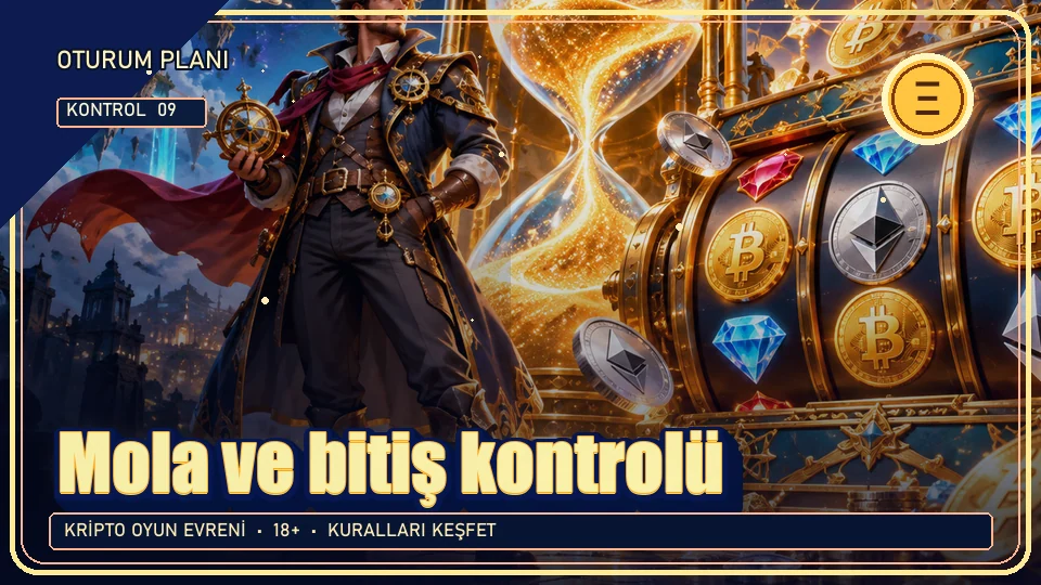 Mola ve bitiş için kripto temalı kontrol görseli