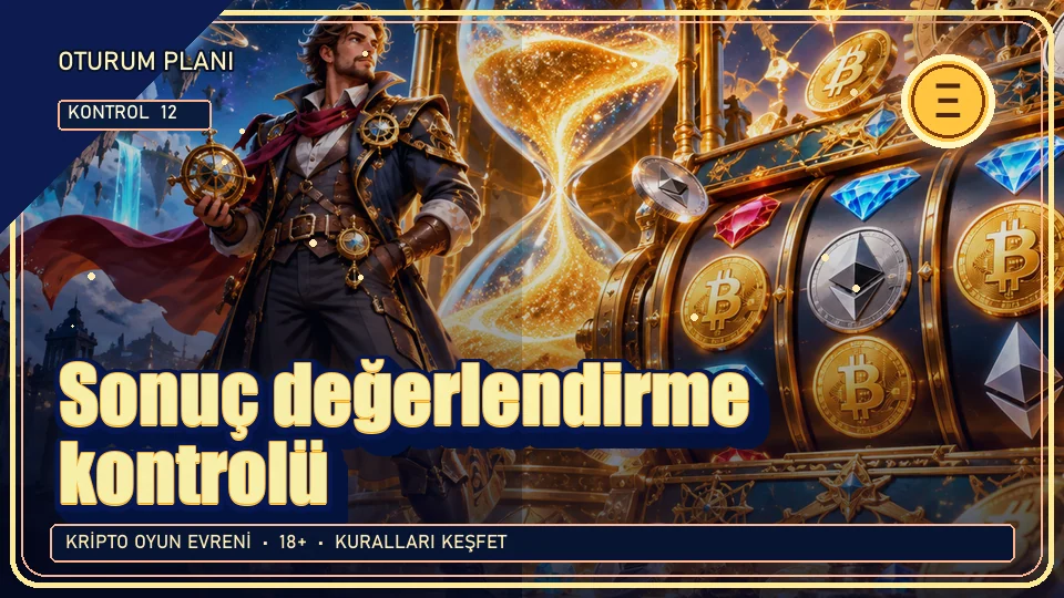 Sonuç değerlendirme için kripto temalı kontrol görseli